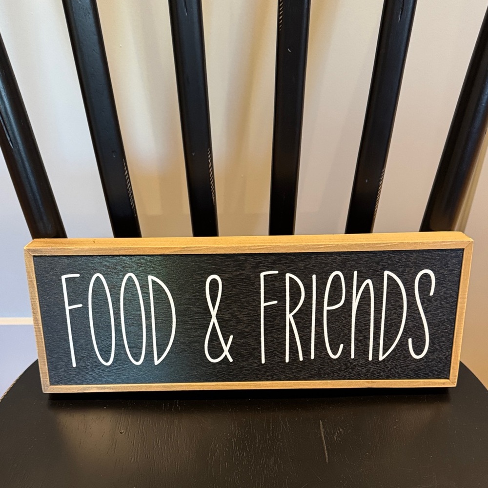 Food & Friends Wooden Sign